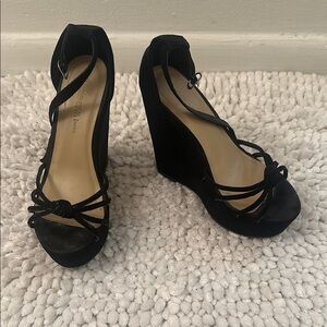 Black Wedge Sandals
